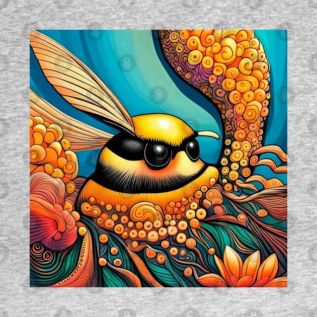 Buzz the Colorful and Psychedelic Bumblebee by Davey's Designs